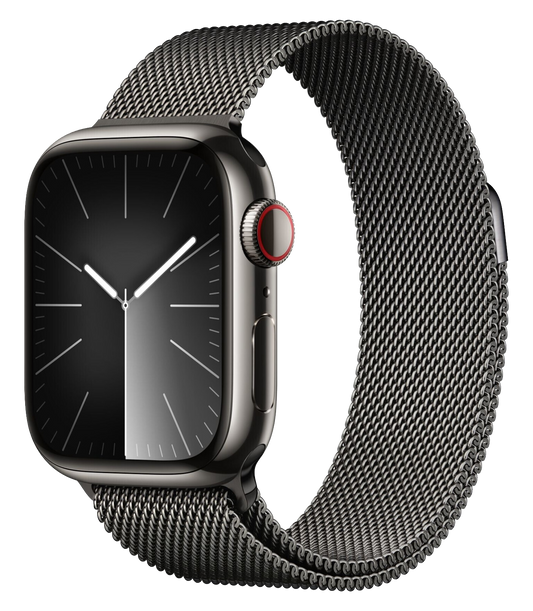 Apple Watch 9 LTE Graphit Edelstahl 41mm Milanalse Loop Graphit MRJA3 - Ohne Vertrag