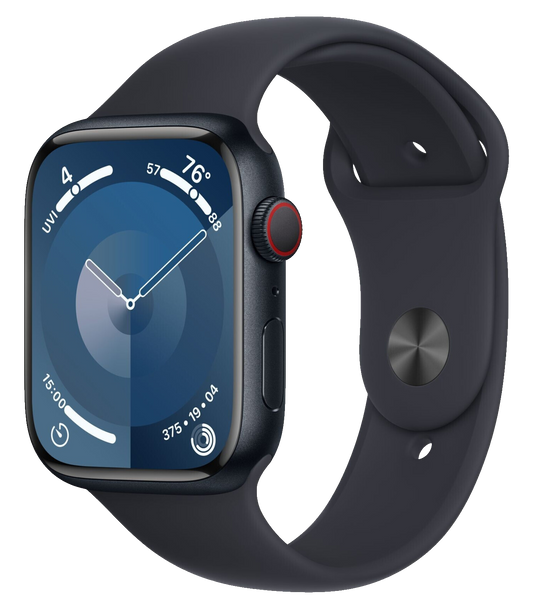 Apple Watch 9 Alu 45mm Sportarmband Mitternacht M/L MR9A3 - Ohne Vertrag