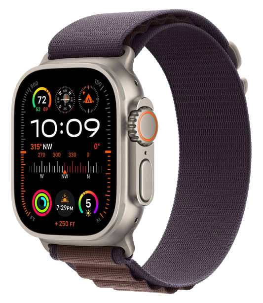 Apple Watch Ultra 2 LTE Silber Titan 49 mm Alpine Loop Indigo Medium MRET3 - Ohne Vertrag