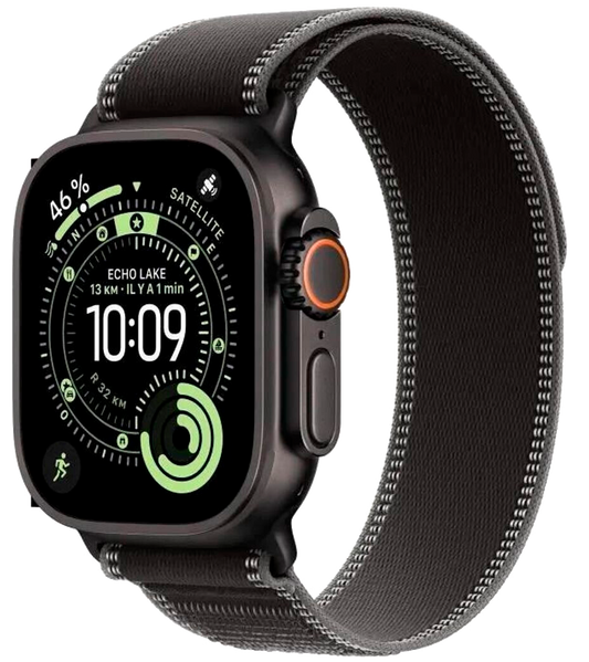Apple Watch Ultra 3 5G Schwarz Titan 49 mm Trail Loop Schwarz/Kohlegrau M/L MF1H4 - Ohne Vertrag