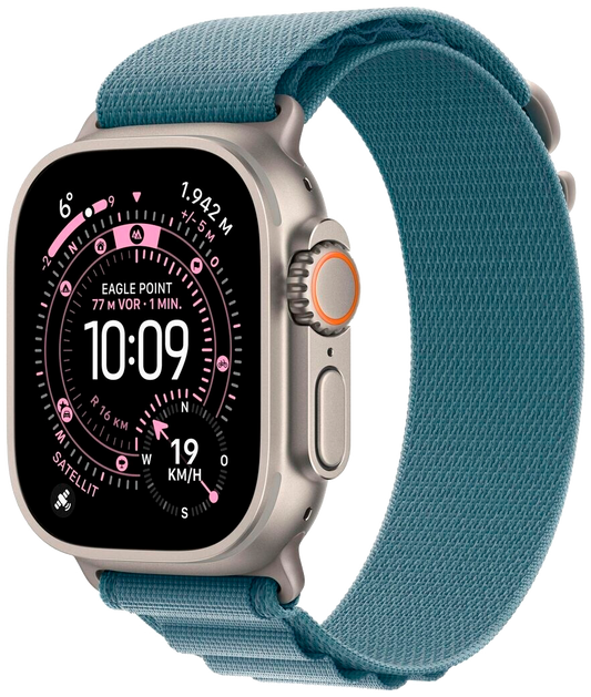 Apple Watch Ultra 3 5G Natur Titan 49mm Alpine Loop Hellblau M MEWM4 - Ohne Vertrag