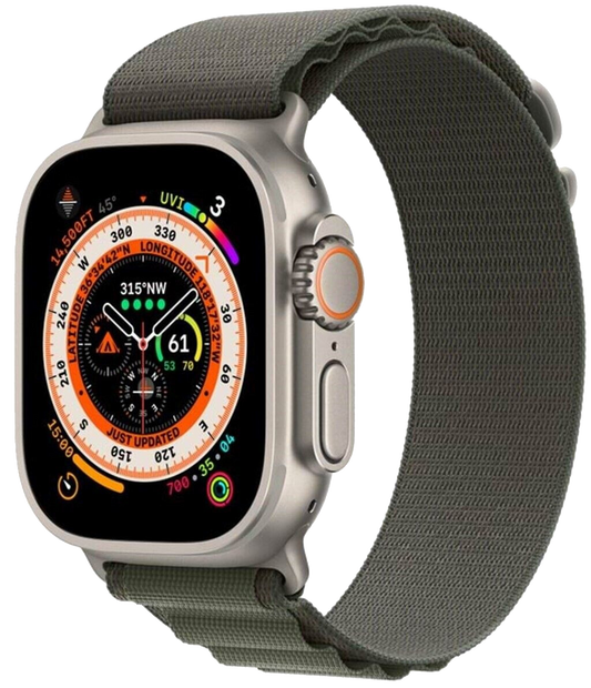 Apple Watch Ultra LTE silber Titan 49mm Alpine Loop Green Small MNHJ3 - Ohne Vertrag