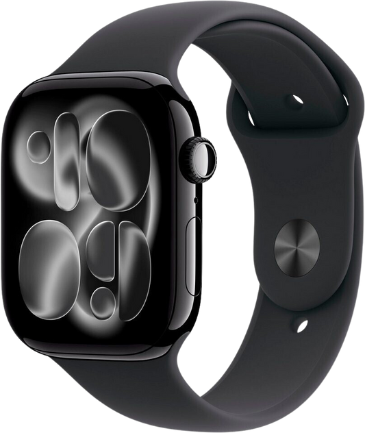 Apple Watch 11 GPS Diamantschwarz Alu 46mm Sportarmband Schwarz M/L MEUX4 - Ohne Vertrag