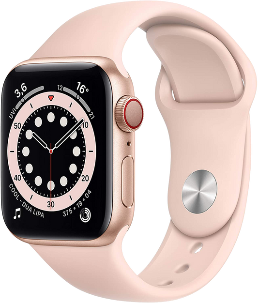 Apple Watch 6 LTE Gold Alu 40mm Sportarmband Sandrosa M06N3 - Onhe Vertrag