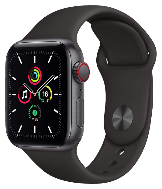 Apple Watch SE LTE Space Grau Alu 40mm Sportarmband Schwarz MKR23FD/A - Ohne Vertrag